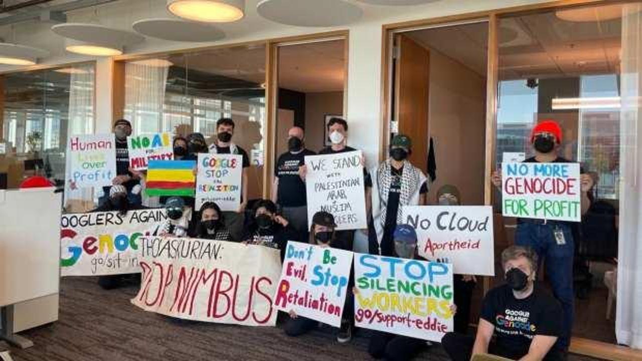 Şirketin İsrail hükümetiyle bağlarını protesto eden Google çalışanları tutuklandı