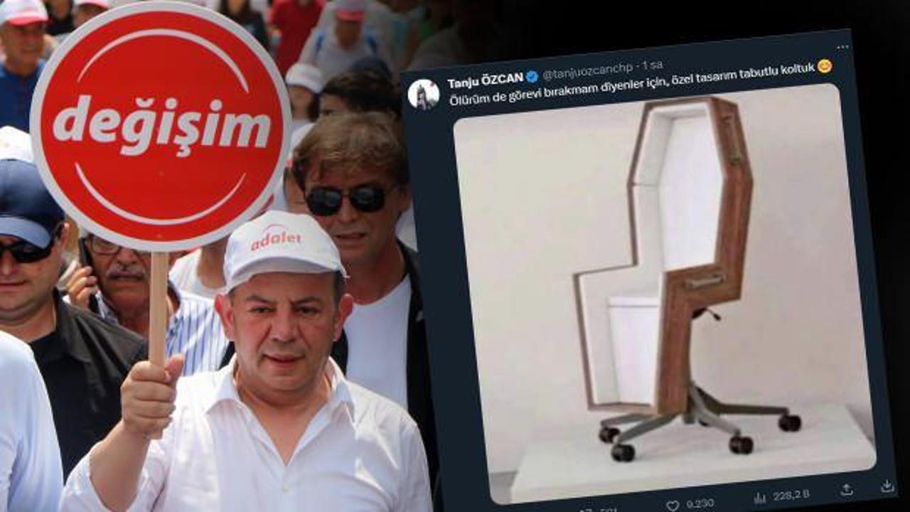 Tanju Özcan'dan Kılıçdaroğlu'na olay gönderme: Özel tasarım tabutlu koltuk