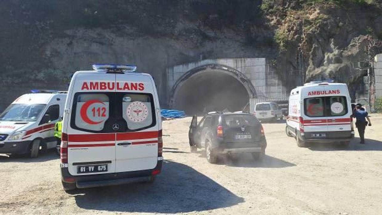 Trabzon’da tünel inşaatında iskele çöktü! Yaralılar var