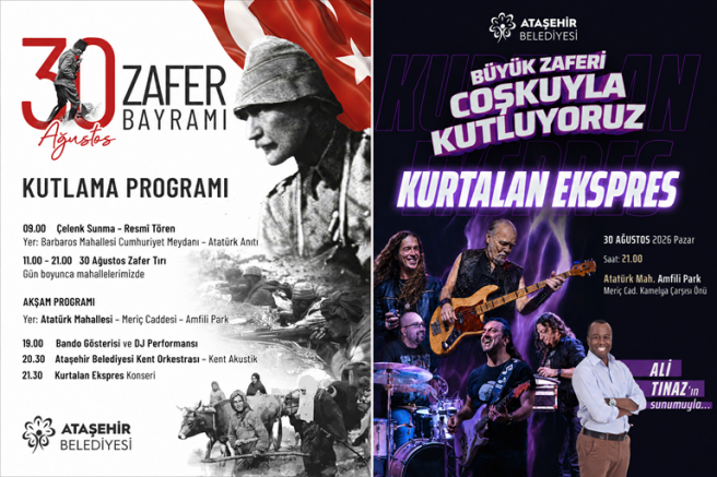 30 AĞUSTOS ZAFERİ ATAŞEHİR'DE COŞKUYLA KUTLANACAK