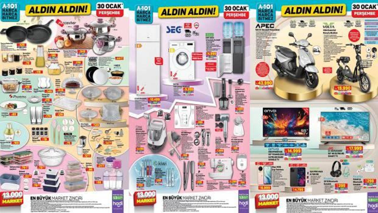 A101 30 Ocak aktüel ürünler kataloğu! Otomatik narenciye sıkacağı, boyun masaj aleti, 3 musluklu su sebili