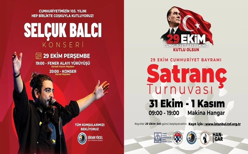 Kartal'da 29 Ekim Cumhuriyet Bayramı Coşkusu Doyasıya Yaşanacak