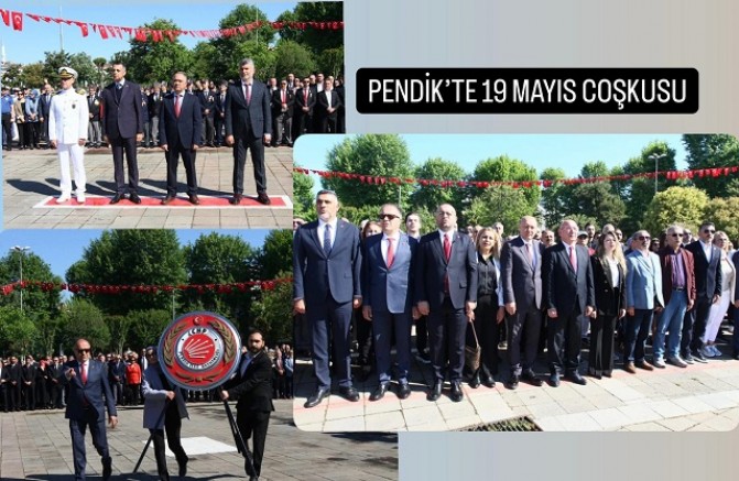 Pendik’te 19 Mayıs Coşkusu: Atatürk Anıtı’na Çelenk Sunuldu