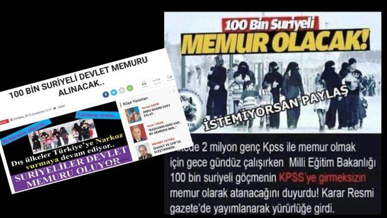 “100 bin Suriyeli, KPSS'siz kadrolu öğretmen olacak” yalanı