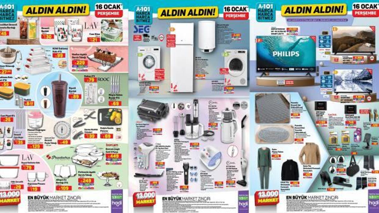 A101 16 Ocak aktüel ürünler kataloğu! Motosiklet, ahşap çubuklu ayakkabılık, telefon tutucu, borcam...