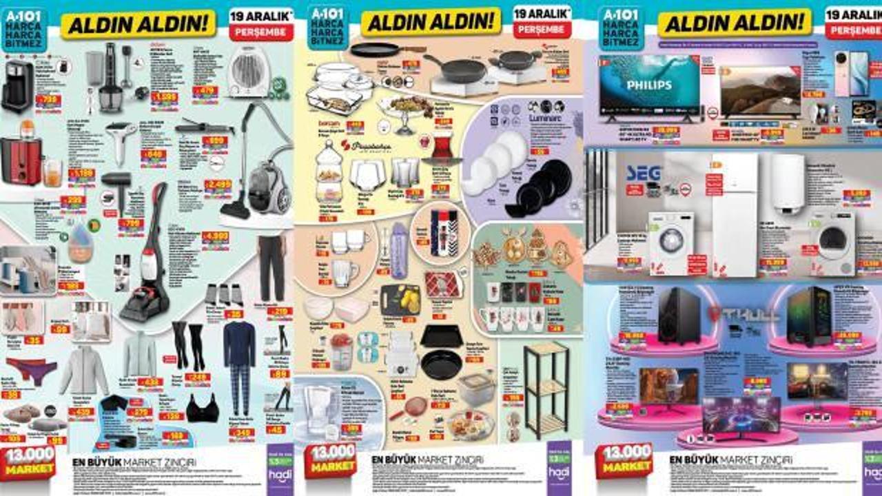 A101 19 Aralık Aktüel Ürünler Kataloğu: Kurutma makinesi, raf, borcam çeyiz seti, kırışık giderici...