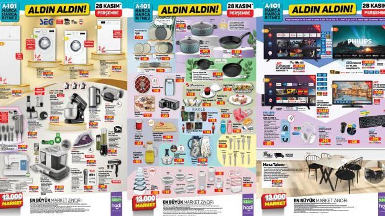 A101 28 Kasım Aktüel Ürünler Kataloğu! Termos, çaydanlık, ocak, tava, tencere, porselen servis tabağı…