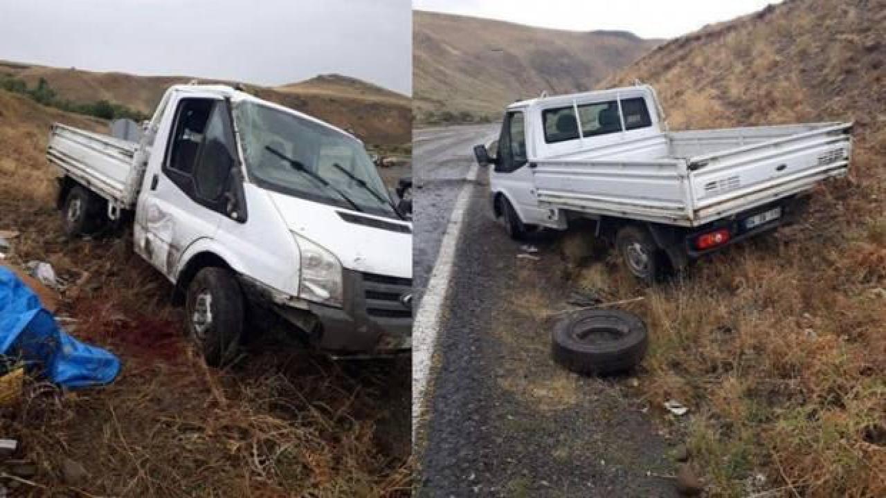 Ağrı'da feci kaza: Kamyonet şarampole devrildi, 1 ölü, 2 yaralı!