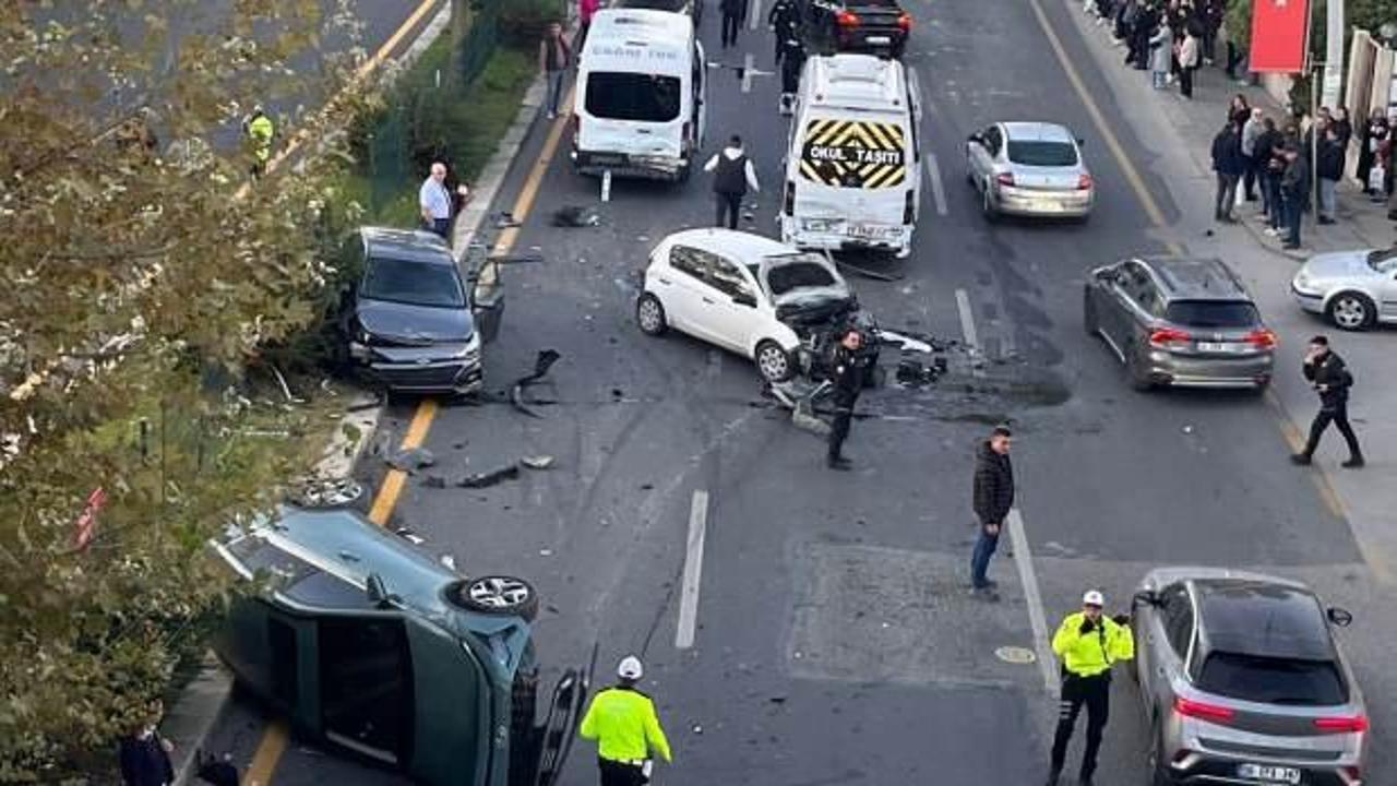 Ankara'da 8 araç birbirine girdi