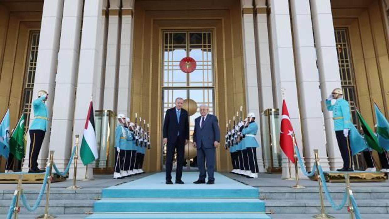 Ankara'ya gelen Abbas, Cumhurbaşkanı Erdoğan ile görüştü