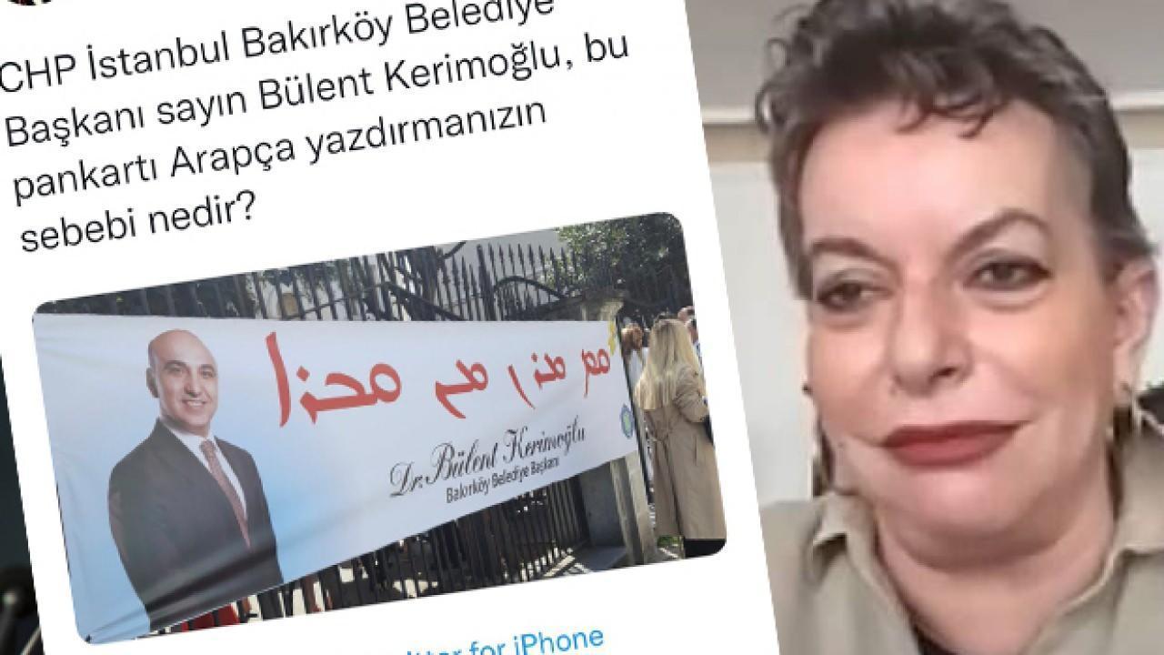 Arapça zannedip eleştirdiği afiş Süryanice çıkınca... Mine Kırıkkanat: Özür dilerim