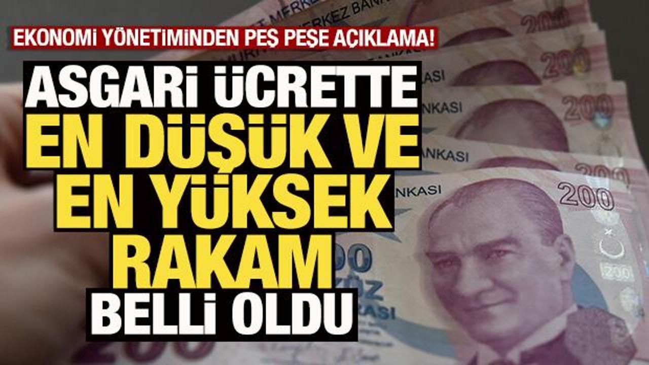 Asgari ücrette en düşük ve en yüksek rakam ortaya çıktı