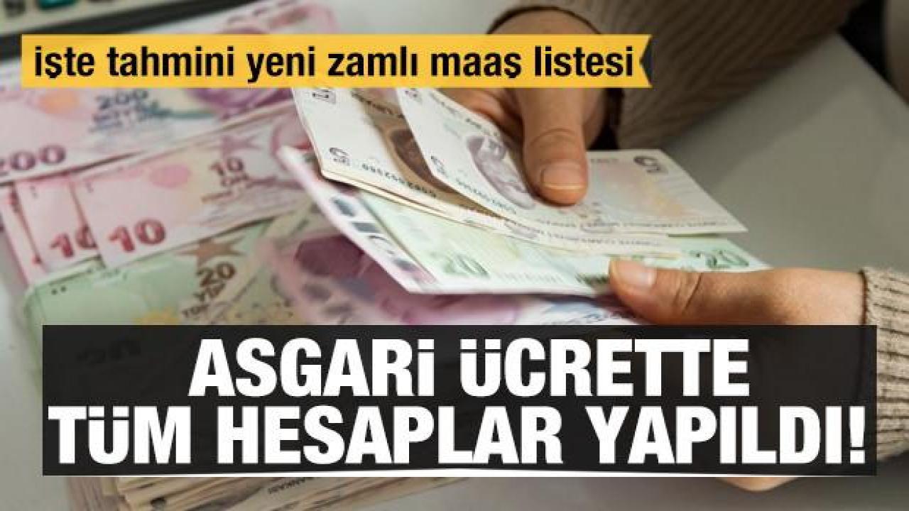 Asgari ücrette tüm hesaplar yapıldı! İşte tahmini yeni zamlı maaş listesi