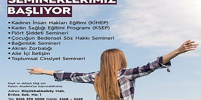 ATAŞEHİR BELEDİYESİ, YETİŞKİNLERE YÖNELİK EĞİTİMLER VE SEMİNERLER DÜZENLEYECEK