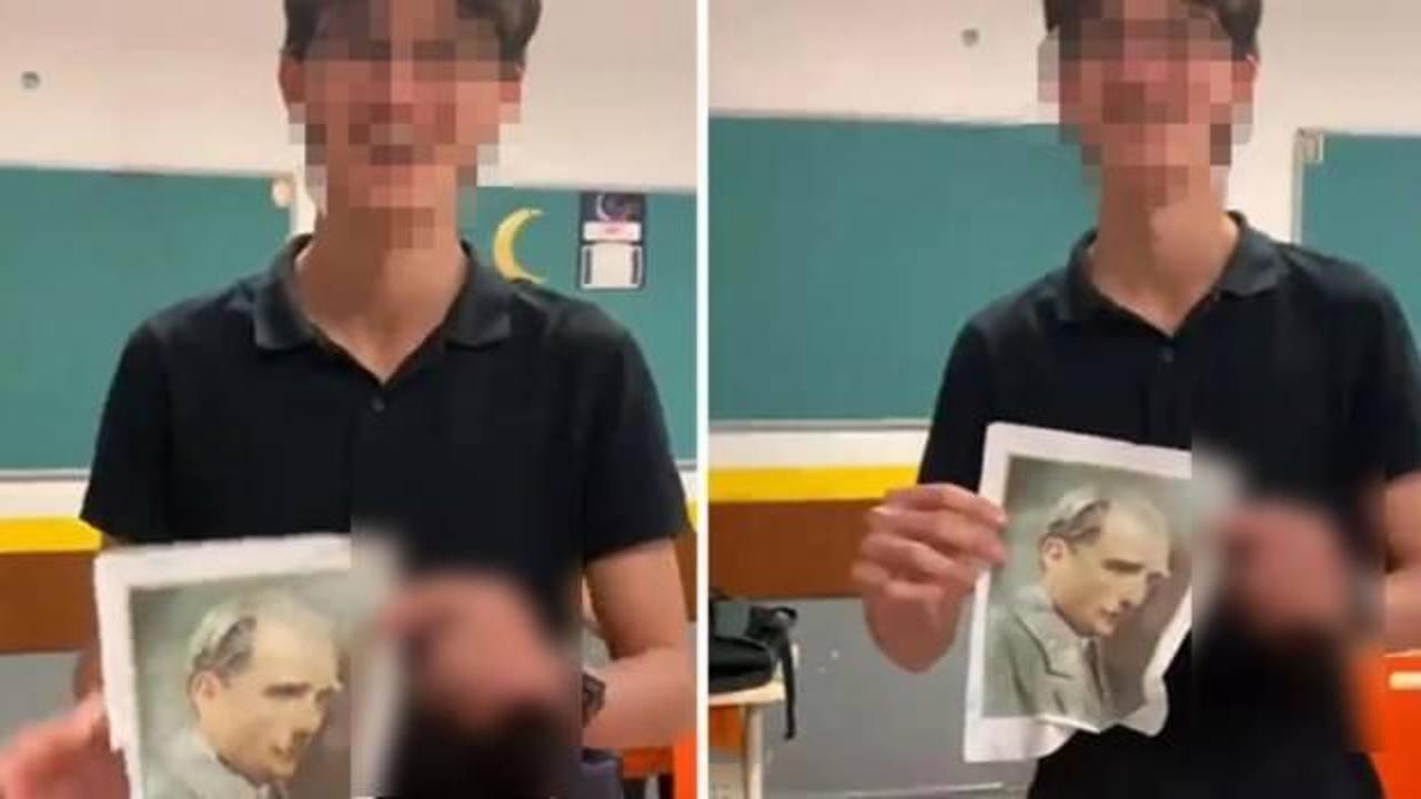 Atatürk fotoğrafıyla yaptığı hareket infiale neden olmuştu! Gözaltına alındı...