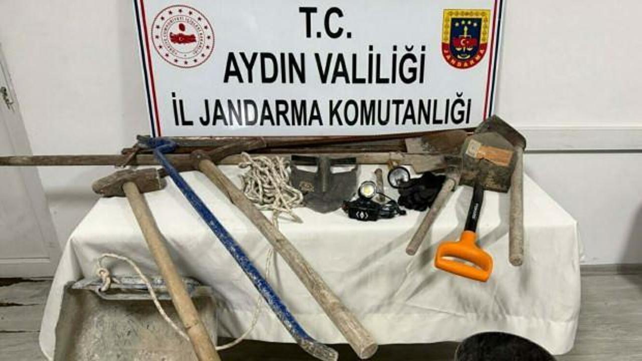 Aydın'da kaçak kazıya suçüstü; 8 gözaltı