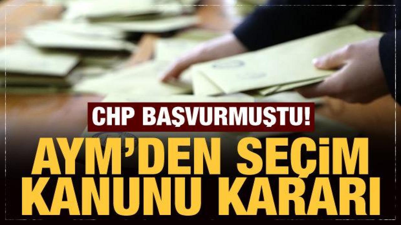 AYM Milletvekili Seçimi Kanunu'nun iptal istemini reddetti!