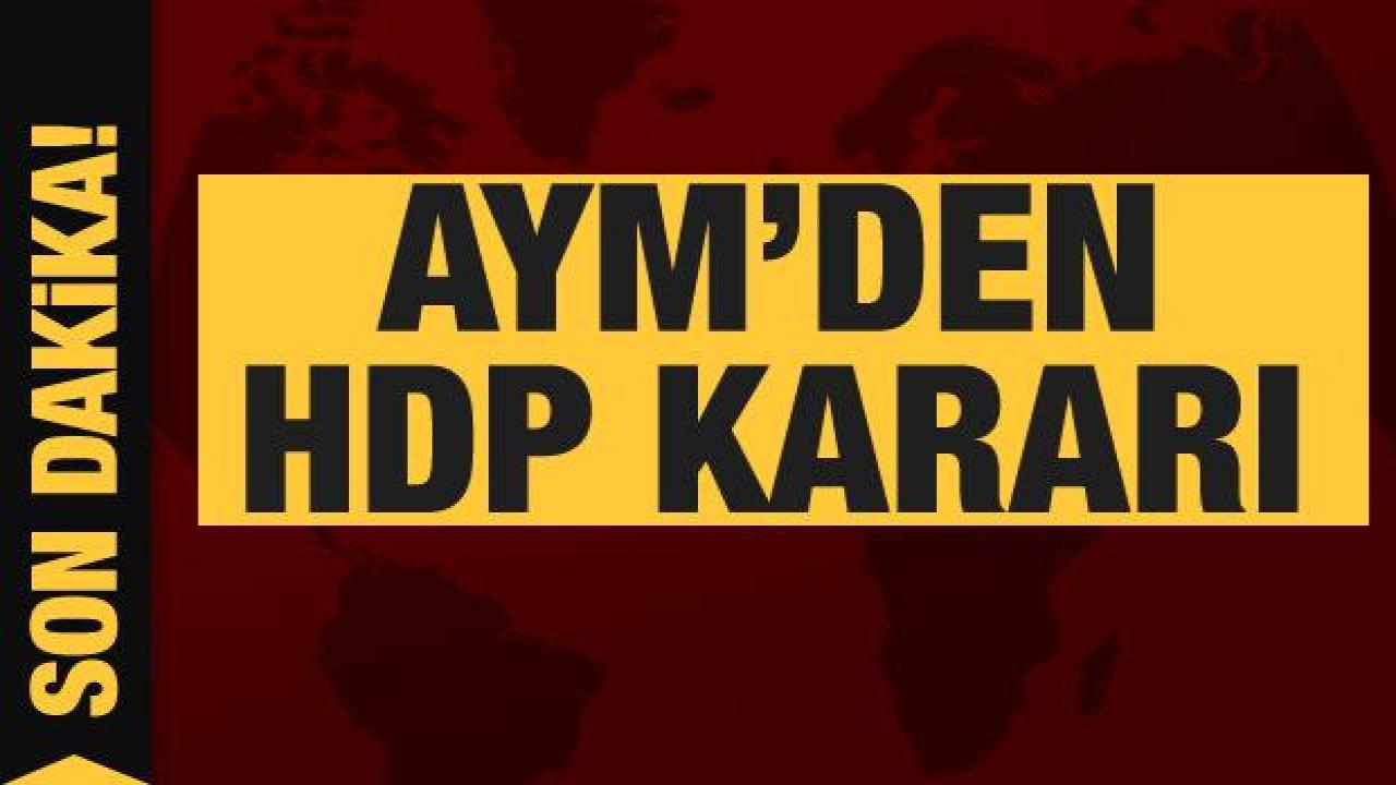 AYM'den son dakika HDP kararı