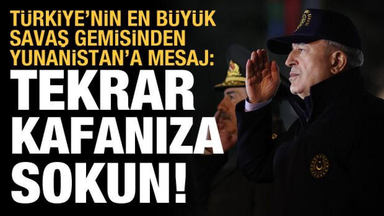 Bakan Akar ve TSK komuta kademesi Anadolu gemisinde