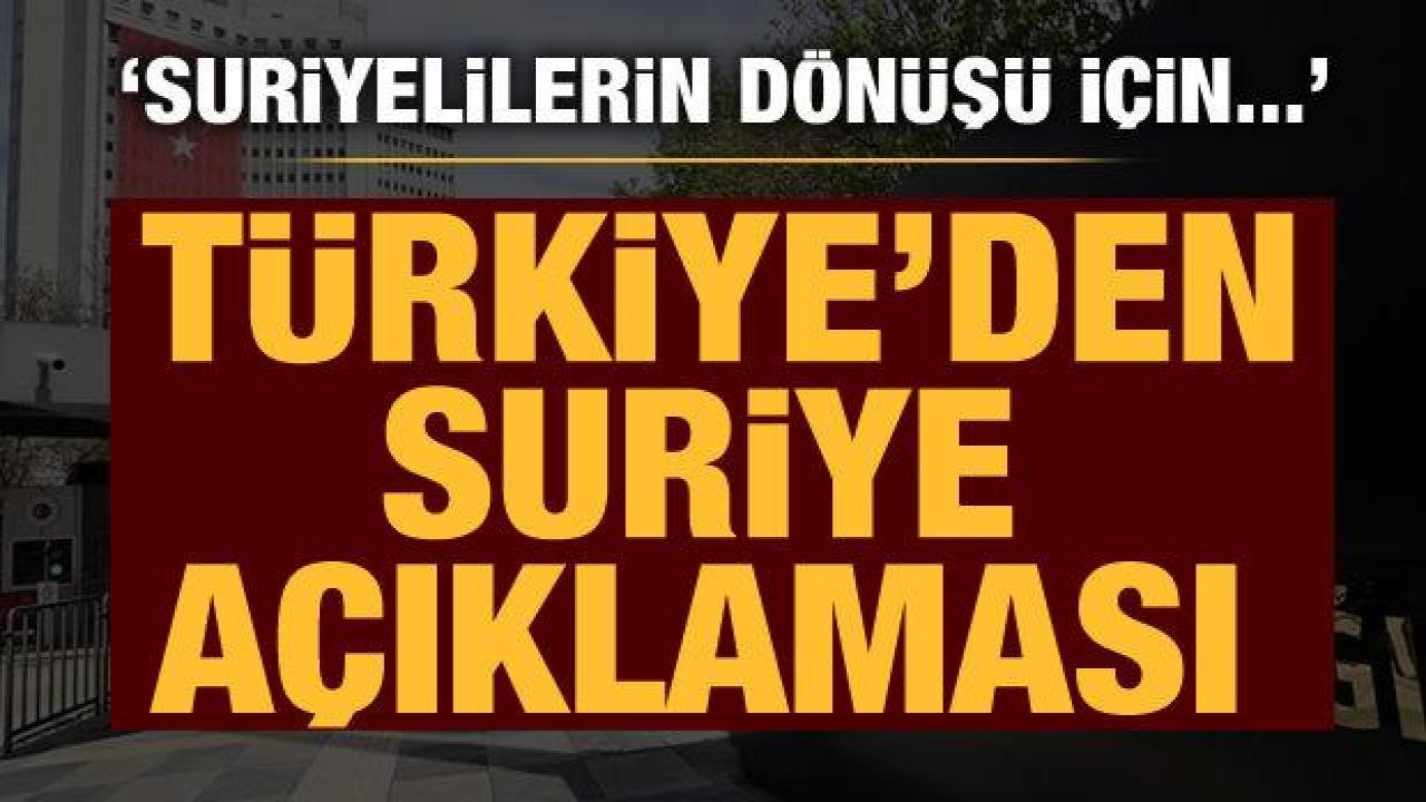 Bakan Çavuşoğlu'ndan Suriye açıklaması