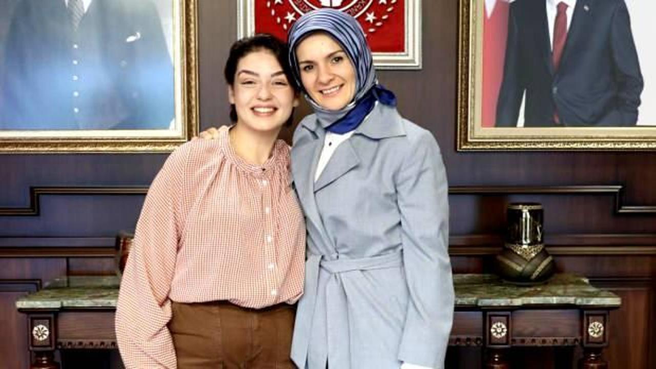 Bakan Göktaş, Kim Milyoner Olmak İster'in milyoneri Rabia Göğercin ile buluştu