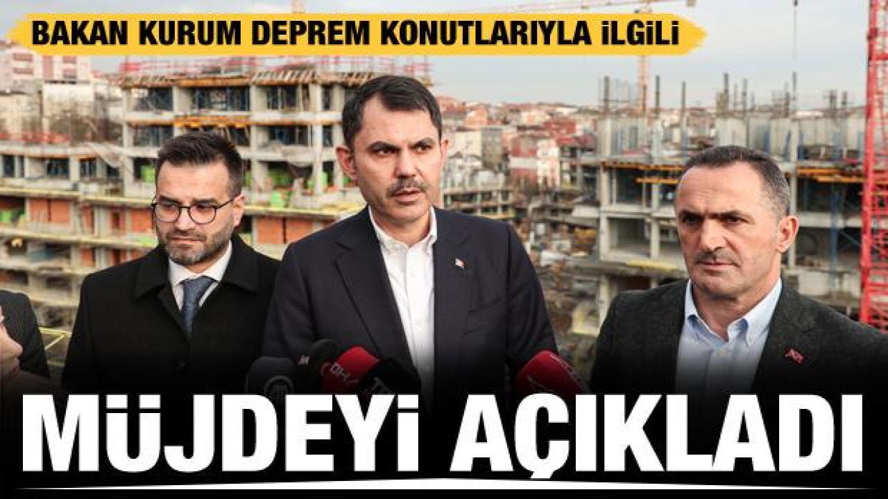 Bakan Kurum: Bayramın ikinci günü deprem bölgesindeki ilk konutları bitireceğiz