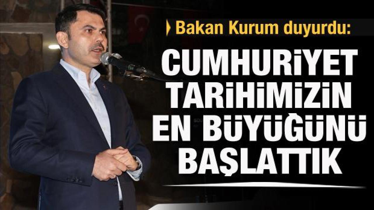 Bakan Kurum: Cumhuriyet tarihimizin en büyük deprem dönüşümünü başlattık