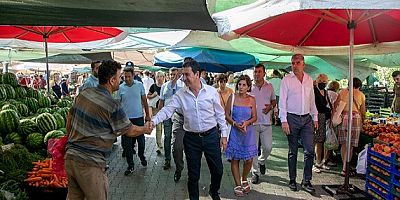 Başkan Ahmet Aras, Yalıkavak Pazaryerinde 