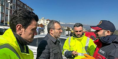 Başkan Ahmet Cin Hatay Antakya’da çalışmaları yerinde inceledi