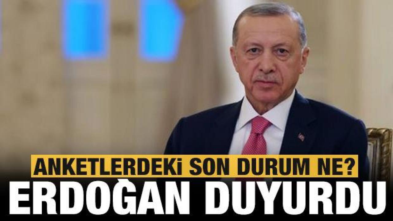 Başkan Erdoğan duyurdu: Anketlerde son durum ne?