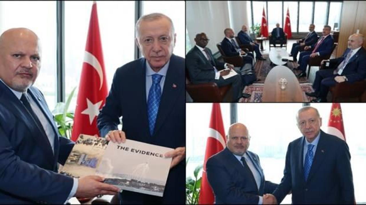 Başkan Erdoğan, UCM Başsavcısı Khan'a 'Kanıt' ve 'Tanık' kitaplarını teslim etti