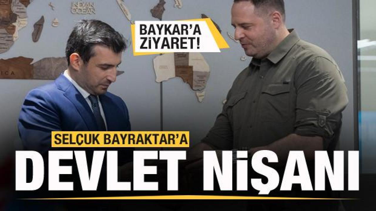 Baykar'ı ziyaret ettiler! Selçuk Bayraktar'a Devlet Liyakat Nişanı verildi