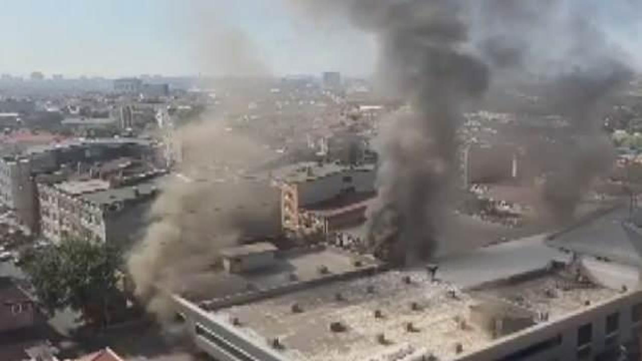 Bayrampaşa'da iş merkezinde yangın: Mansur kalan 9 kişi kurtarıldı