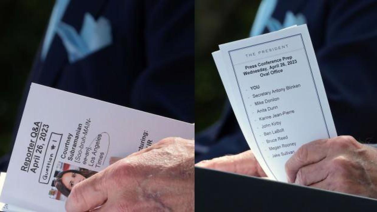 Biden kopya kağıdıyla yakalandı