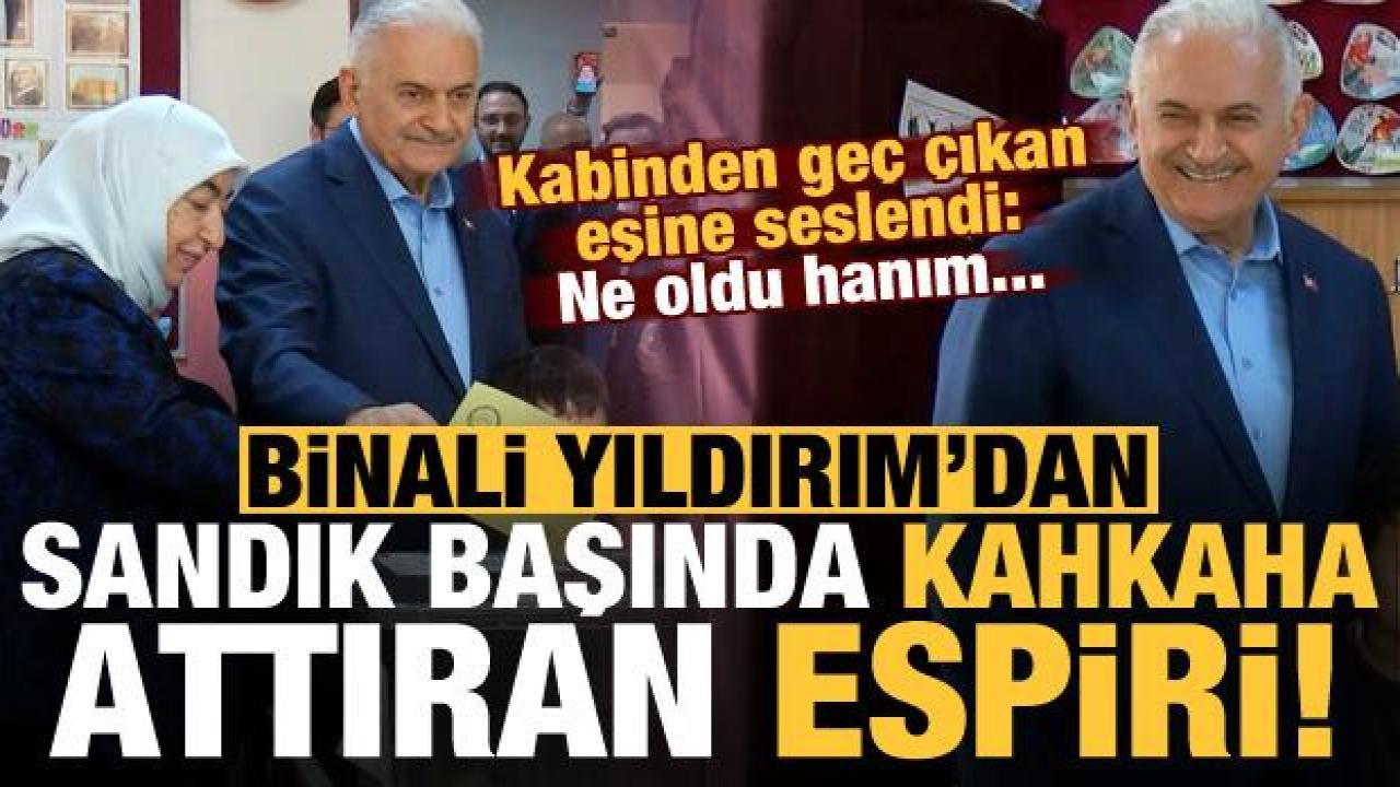 Binali Yıldırım'dan sandık başında kahkaha attıran espiri: Ne oldu hanım...