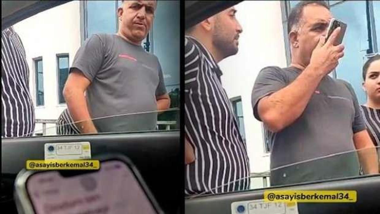 Bir taksici-müşteri tartışması daha! Görüntülendiğini fark edince...