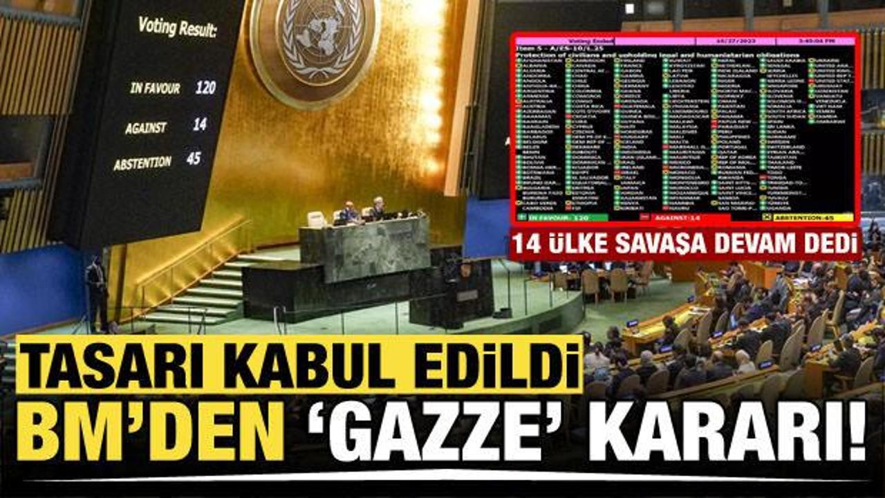 BM'den Gazze kararı! Tasarı kabul edildi