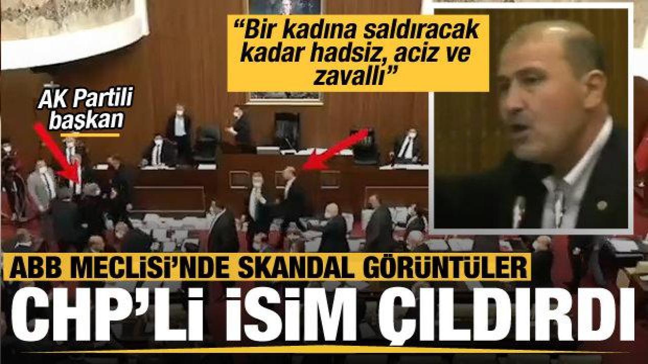 CHP'li Meclis Üyesi Ertan Işık Akyurt Belediye Başkanı Hilal Ayık'ın üzerine yürüdü