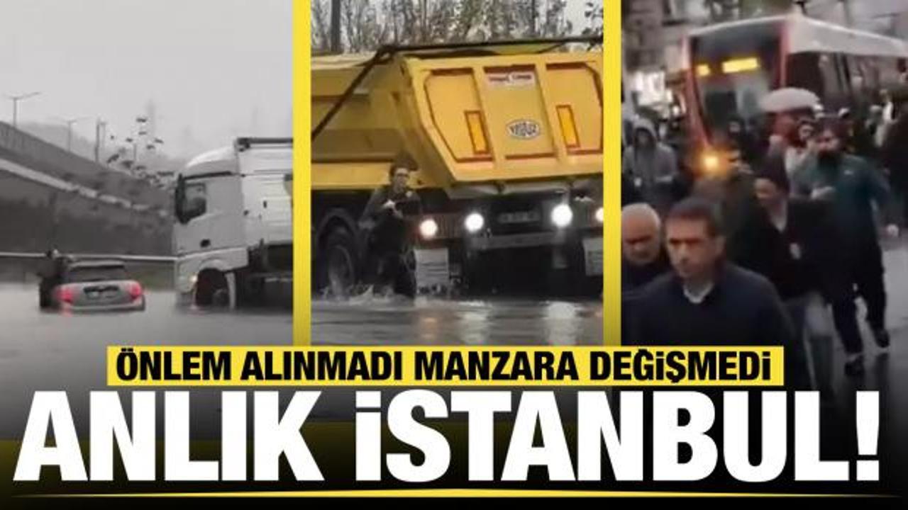 CHP'li yönetim yine önlem almadı İstanbullu yağış sonrası perişan