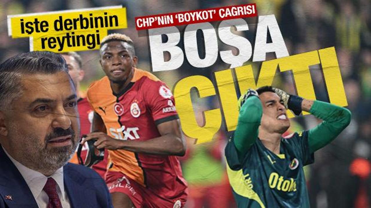 CHP’nin boykot çağrısı boşa çıktı! Derbi açık ara en çok izlenen yayın oldu