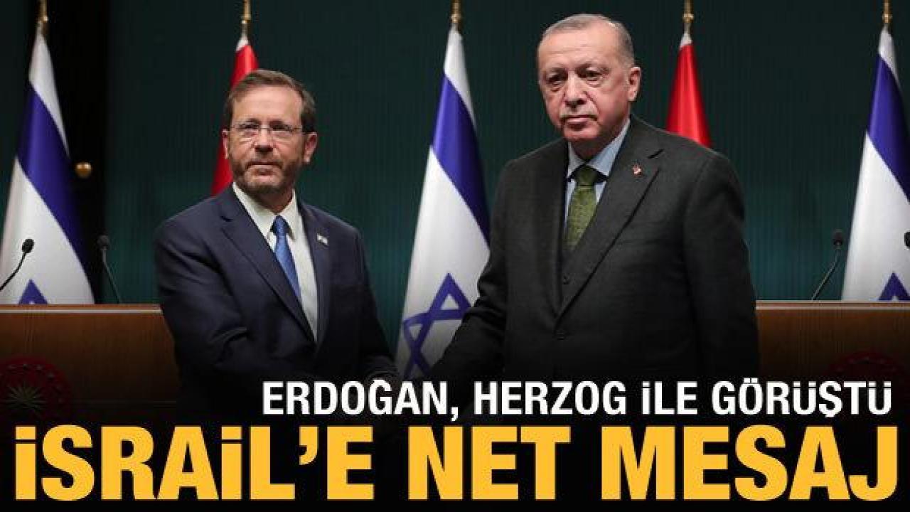 Cumhubaşkanı Erdoğan, İsrail Cumhurbaşkanı Herzog ile görüştü