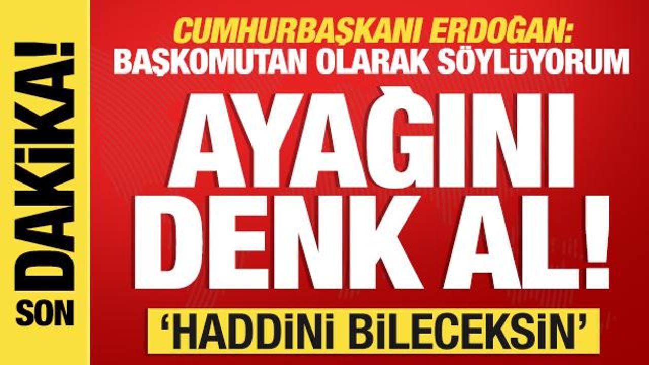 Cumhurbaşkanı Erdoğan: Başkomutan olarak söylüyorum! Ayağını denk al