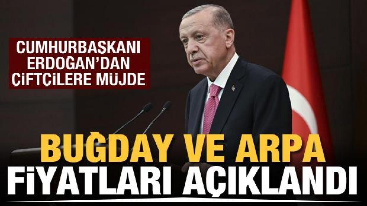 Cumhurbaşkanı Erdoğan buğday ve arpa fiyatlarını açıkladı