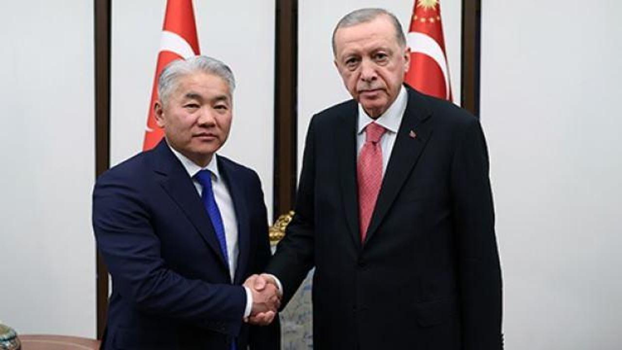 Cumhurbaşkanı Erdoğan Enkjbayar'ı kabul etti