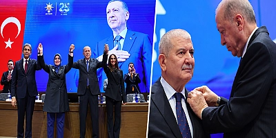 Cumhurbaşkanı Erdoğan, Kani Torun ve Asuman Gülsoy’a AK Parti Rozeti Taktı 