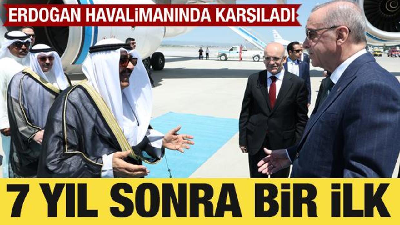 Cumhurbaşkanı Erdoğan, Kuveyt Emiri'ni karşıladı