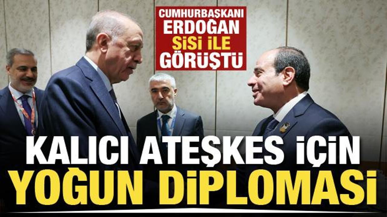 Cumhurbaşkanı Erdoğan, Mısır Cumhurbaşkanı Sisi ile görüştü
