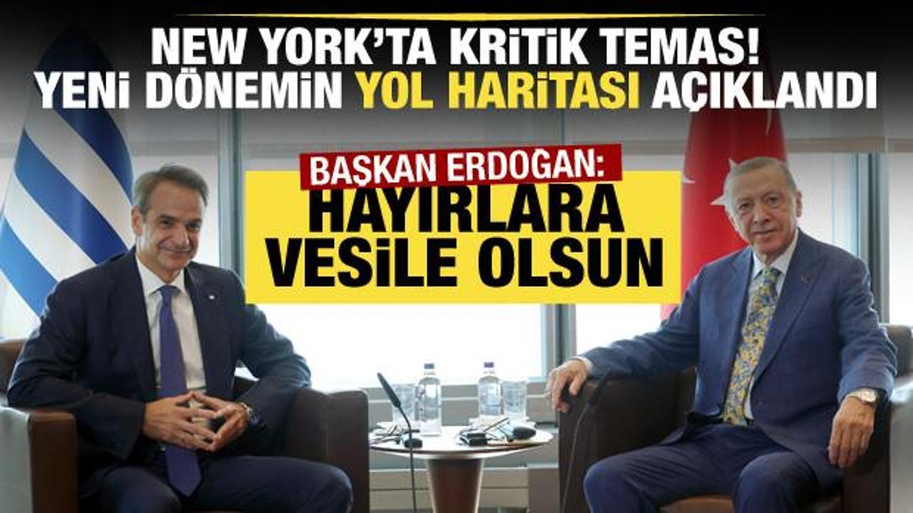 Cumhurbaşkanı Erdoğan New York'ta Yunanistan Başbakanı Miçotakis'i kabul etti