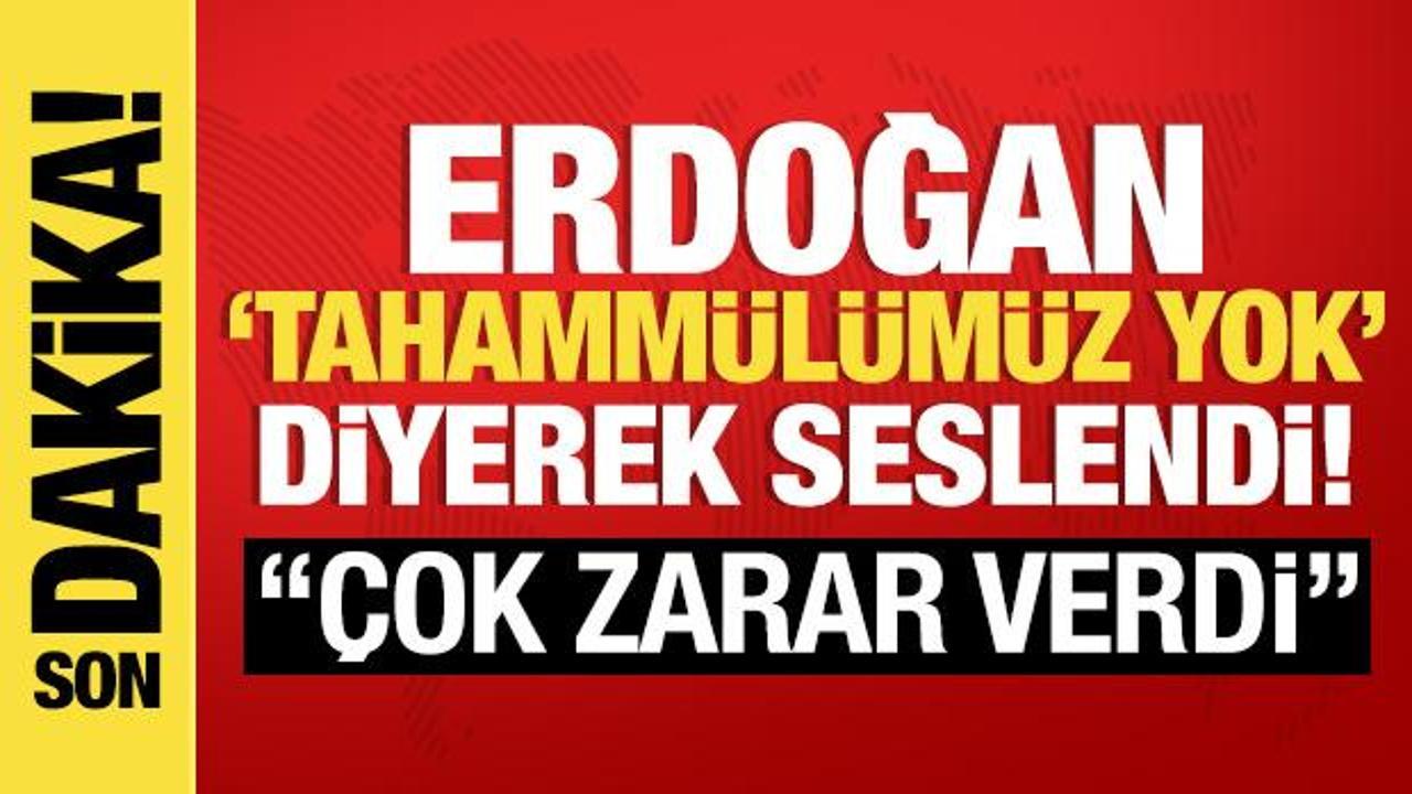Cumhurbaşkanı Erdoğan 'tahammülümüz yok' diyerek seslendi: 'Onlara tolerans göstermeyiz'