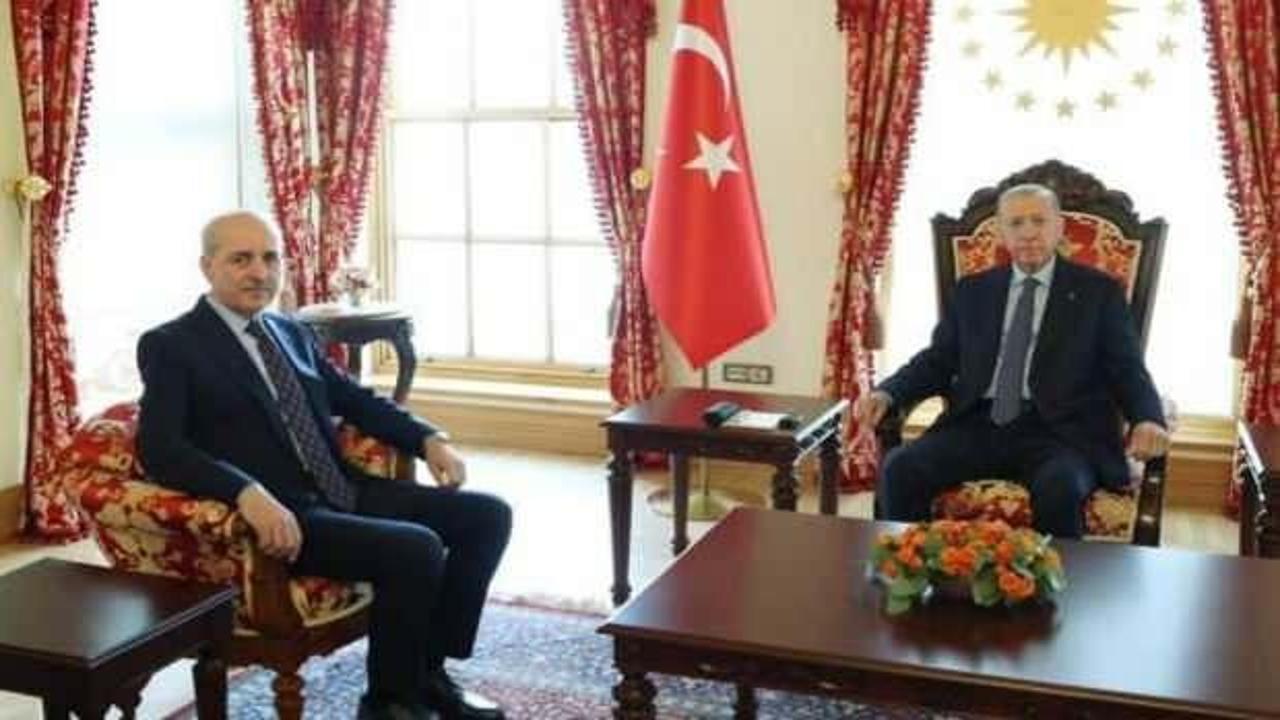 Cumhurbaşkanı Erdoğan, TBMM Başkanı Numan Kurtulmuş'u kabul etti